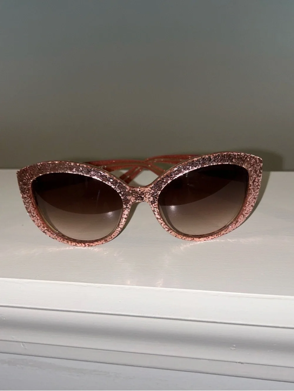 Kate Spade Women’s Glitter Cat-Eye Sunglasses - Rose Gold